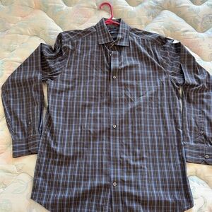 Men's Brown Plaid Shirt